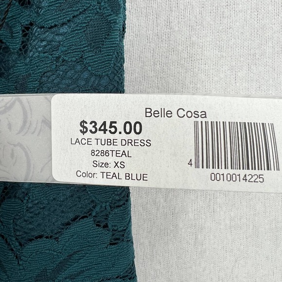 MARIA BIANCA NERO Vintage Dress Womens XS Teal Blue Strapless Lace Tube NWT Y2K - Picture 12 of 15